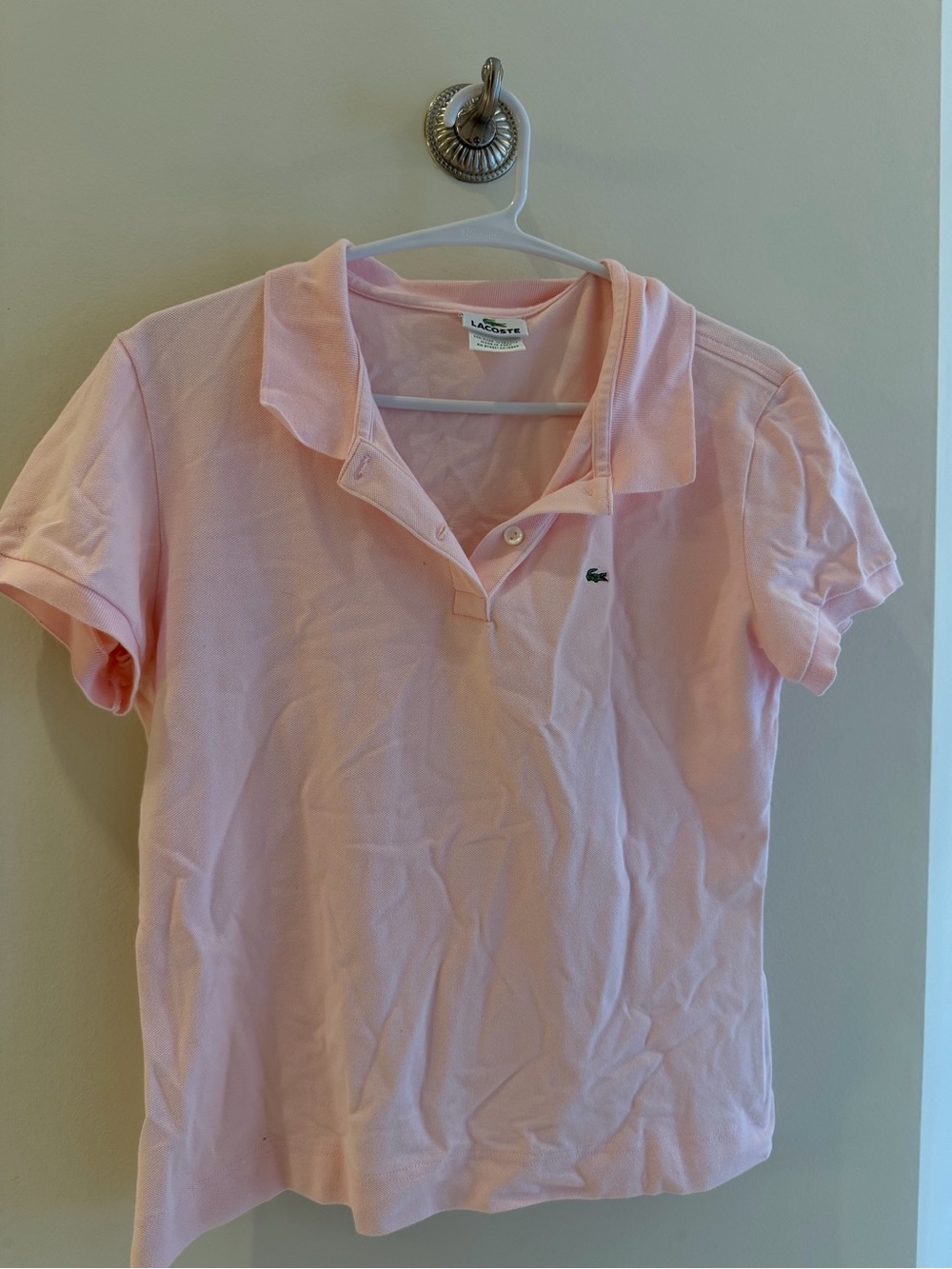 Lacoste Women's Light Pink Short Sleeve Polo